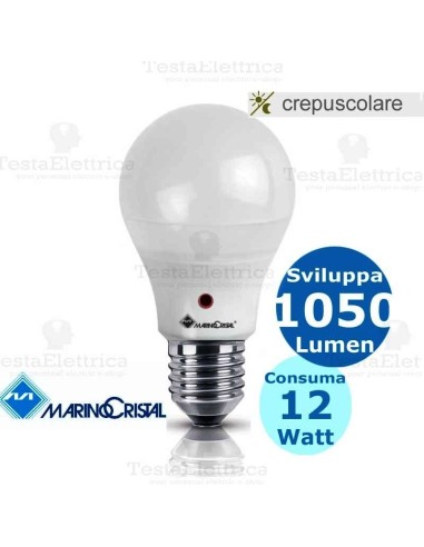Lampadina led sensore doppio crepuscolare marino cristal