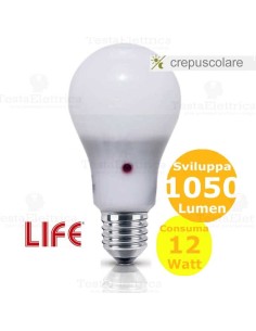 Lampadina led sensore doppio crepuscolare life 2