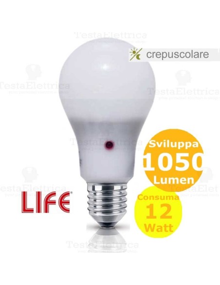 Lampadina led sensore doppio crepuscolare life