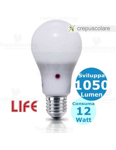 Lampadina led sensore doppio crepuscolare life