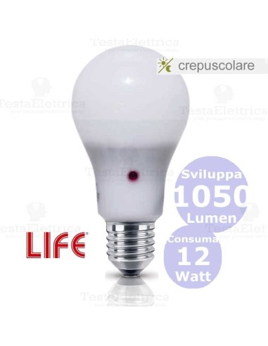 Lampadina led sensore doppio crepuscolare life
