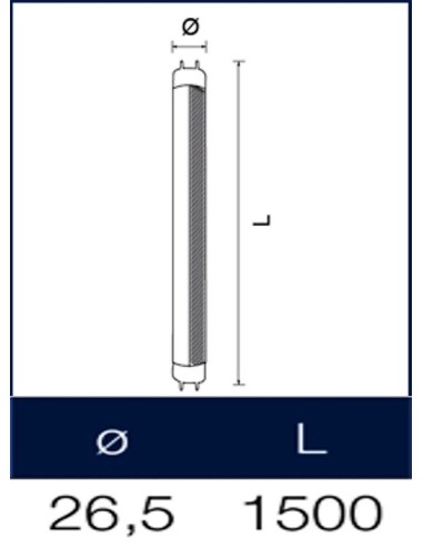 Tubo a led macellerie  150 cm cri 90 Wiva meat