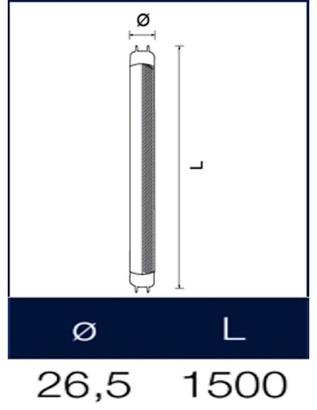 Tubo a led macellerie  150 cm cri 90 Wiva meat