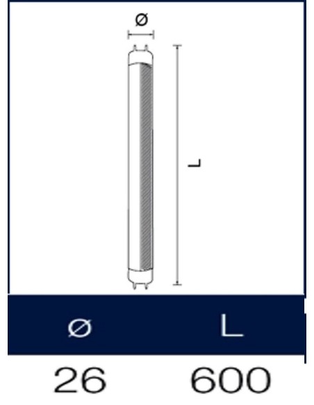 Tubo a led 60 cm cri 97 Wiva