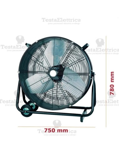 Ventilatore metallico con  ruote 