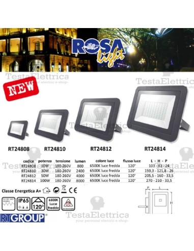 Proiettore a Led 100  watt IP65 Black