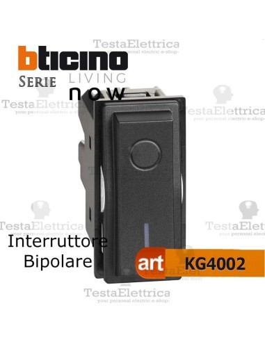 bticino kg4002 - interruttore bipolare bticino living now nero
