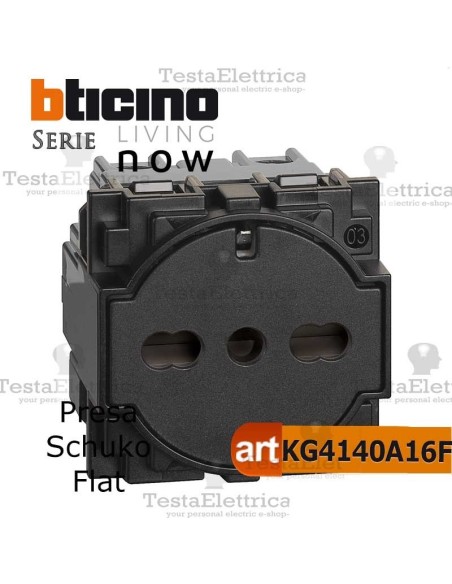 bticino KG4140A16F - presa schuko flat bticino living now