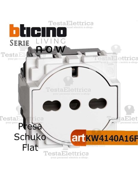 bticino KW4140A16F - presa schuko flat  bticino living now