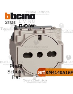 bticino KM4140A16F - presa schuko flat  bticino living now
