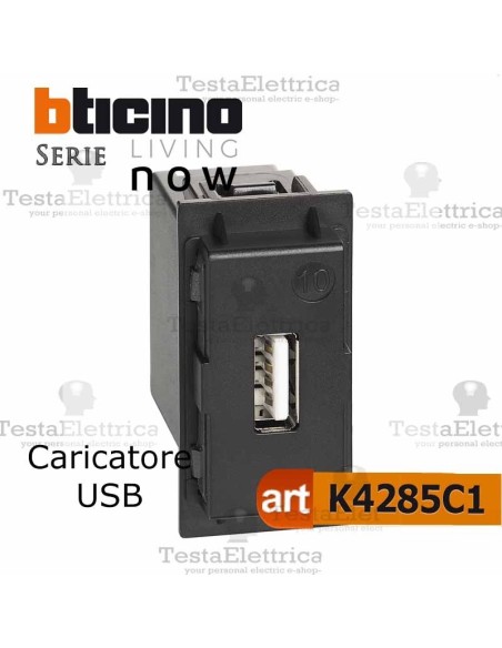 Presa caricatore USB bticino living now
