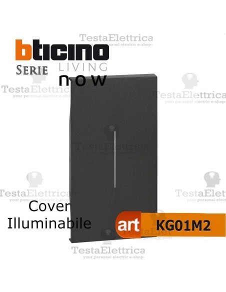 Cover nera illuminabile  2 moduli bticino living now KG01M2