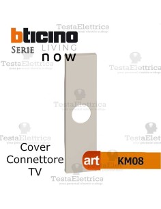 bticino KM08 cover color sabbia connettori TV living now