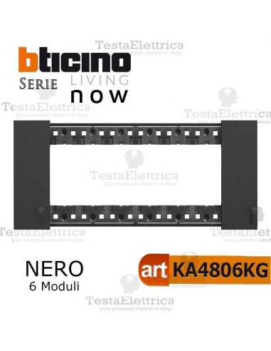 bticino KA4806KW placca bianca 6 moduli living now	