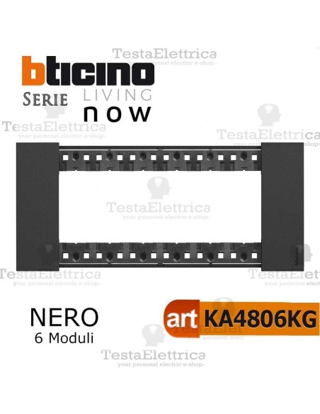 bticino KA4806KW placca bianca 6 moduli living now	