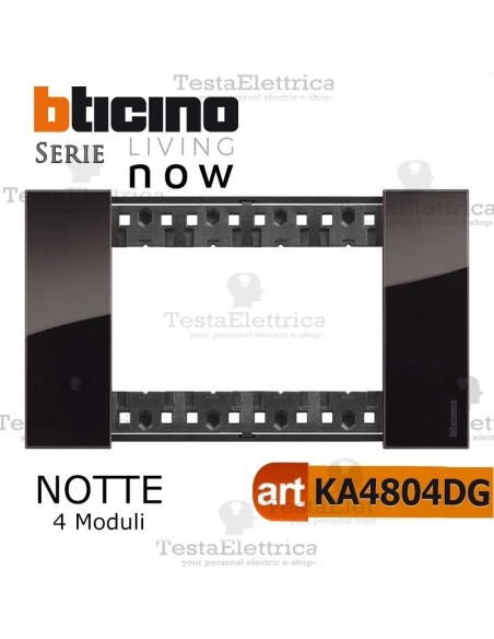 bticino KA4804DG placca notte 4 moduli living now	