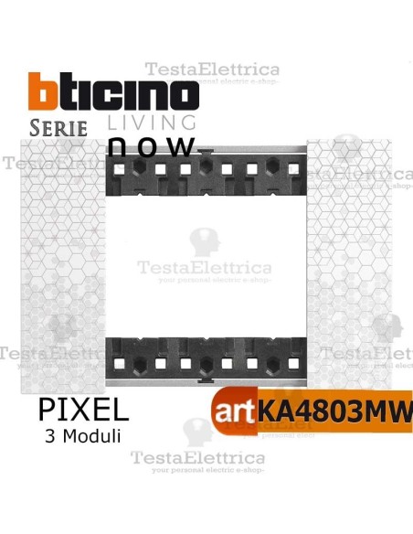 bticino KA4803MW placca pixel living now