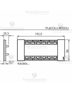 bticino KA4806NG  placca space 6 moduli living now	 2