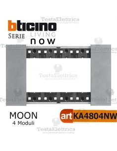 bticino KA4804NW placca moon 4 moduli living now	