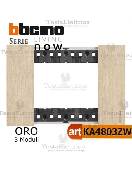 bticino KA4803ZW placca oro living now