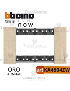 bticino KA4804ZW placca oro4 moduli living now	