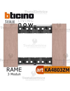 bticino KA4804ZM placca rame 4 moduli living now	
